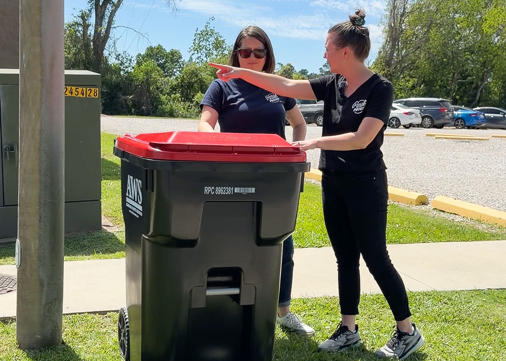 Waste container position